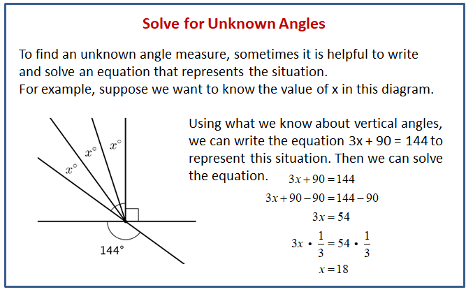 Solve for Unknown Angles