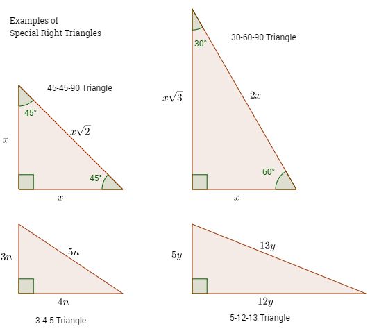 Special Right Triangles (solutions, examples, videos)