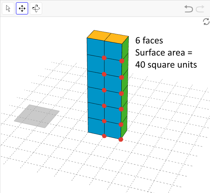 A rectangular prism built from 12 cubes, 6 by 2 by 1.