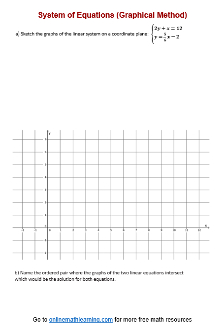 System of Equations Worksheet