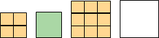 Illustration of how many small squares fit into the larger squares in the practice problem.