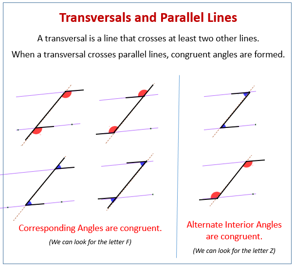 Transversal and Parallel Lines Problems (examples, solutions ...