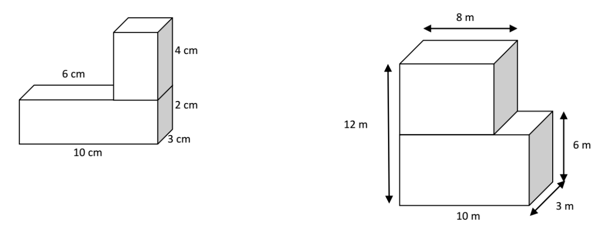 Volume of two rectangular prisms