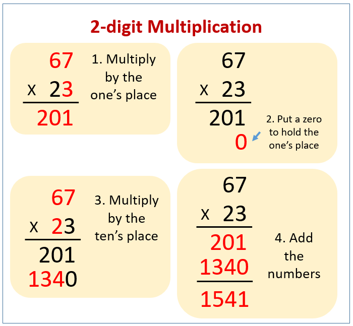 Multiply 2 digit Numbers By 2 digit Numbers examples Solutions Songs Videos Worksheets 