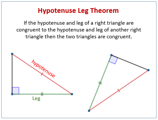 Congruent Triangles - Hypotenuse Leg Theorem (solutions ...