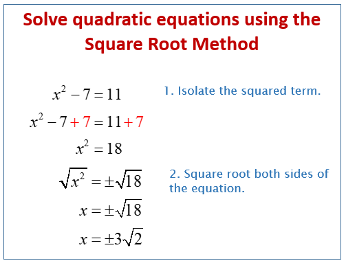Solving Square Root Equations Worksheet
