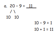 Subtract from multiples of 10