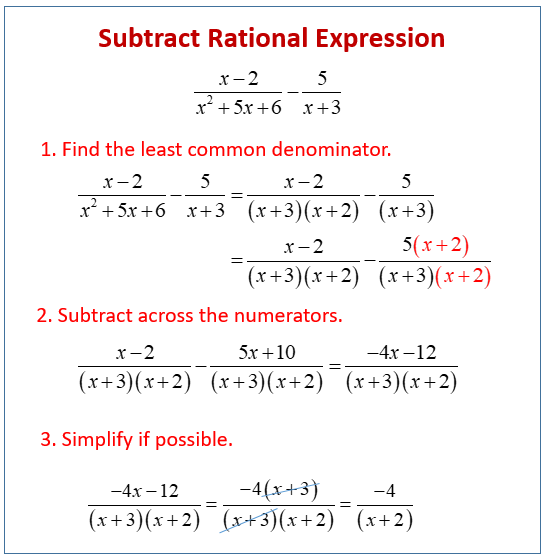 Subtract Rational Expression