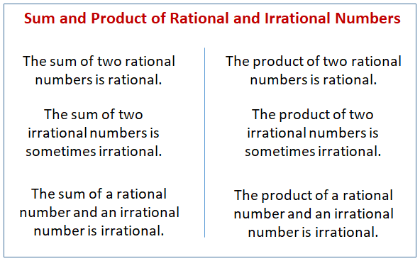 Sum Product Rational Irrational