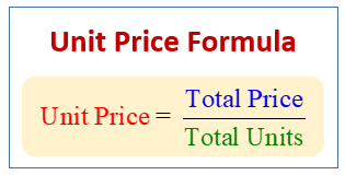 Unit Price Formula